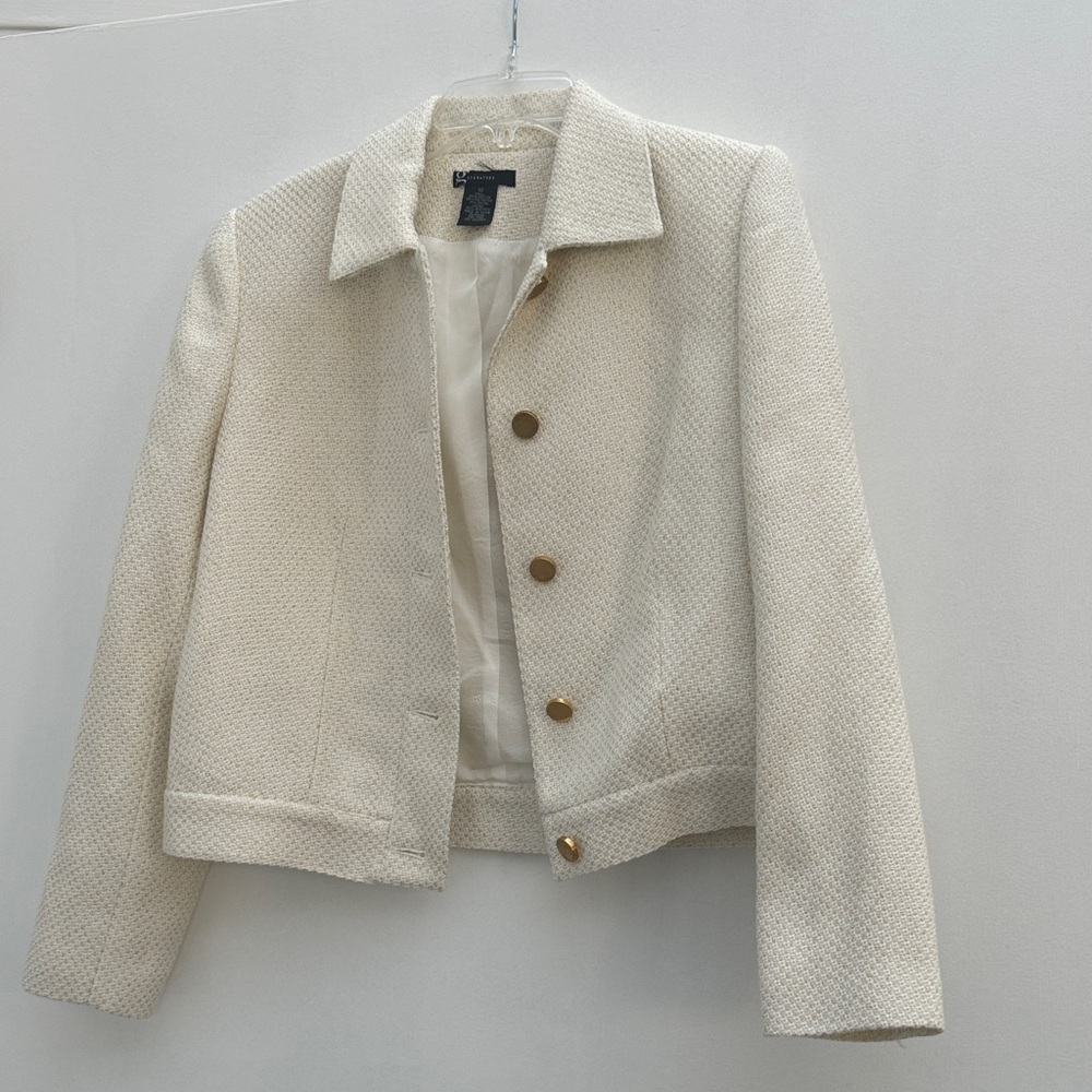 Signature Cream Textured Blazer